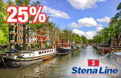 25% Rabatt auf Harwich-Hook of Holland & 10% Rabatt auf vorab gebuchte Mahlzeiten!